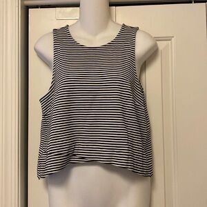 Banana republic size, small, black, and white striped cropped top